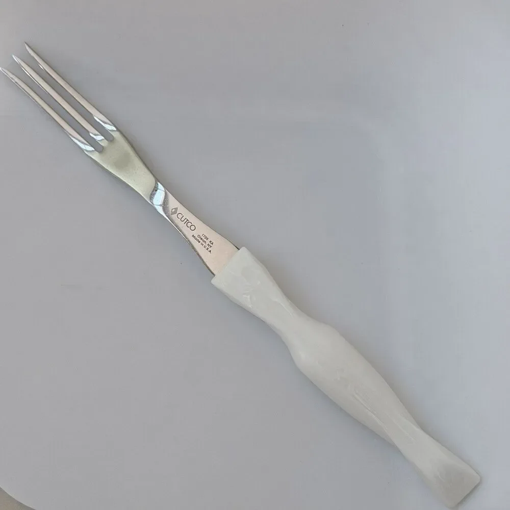 CUTCO 1726 Carving Serving Turning Fork White Pearl Swirl Handle USA Excellen